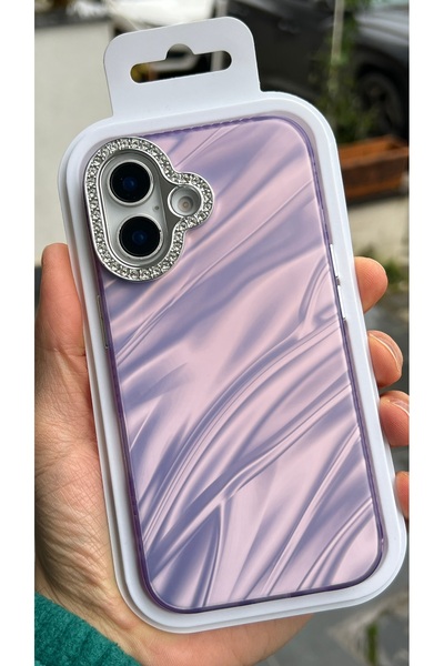 EDELFU Compatible with iPhone 16 Plus |   Stylish Pink Wave Pattern Phone Cas...