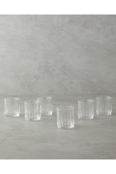 English Home Linear Cam 6'lı Kahve Yanı Bardak 90 ml Şeffaf