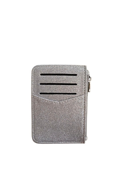 EZZY BLİSS Ezzybliss Women's Silvery Card Holder Wallet Silver