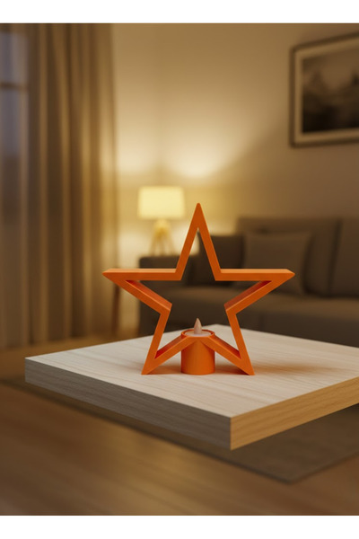 CT STONES Orange Star Candle Holder Dim Light Living Room Decor