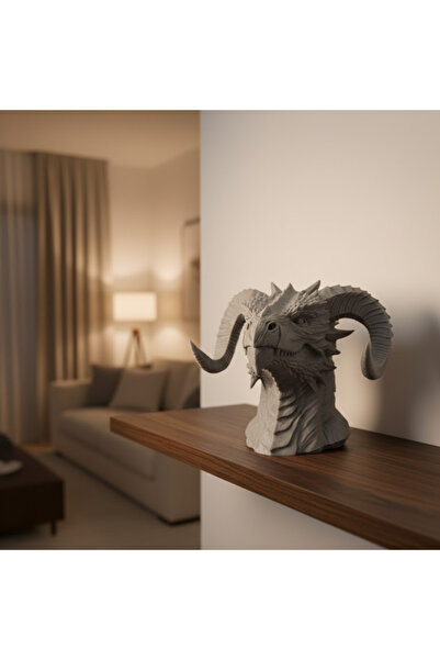 CT STONES 3D Dragon Head Statue Collectible Decorative Figure 22X17 cm