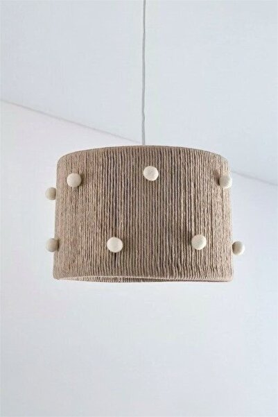 afralya home Pompon Detaylı Jüt İpli Avize Çocuk Odası ve Salon Aydınlatması ...