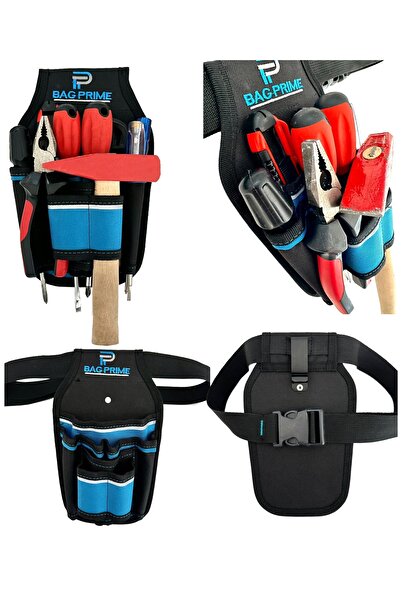 BAGPRIME Elektrikçi Bel Tipi Alet Takım Çantası - Reflektörlü ve Kemer Klipsl...