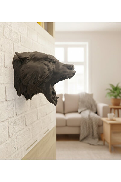 CT STONES Decorative Hangable Black Bear Head 3D Wall Sculpture 25X19 cm
