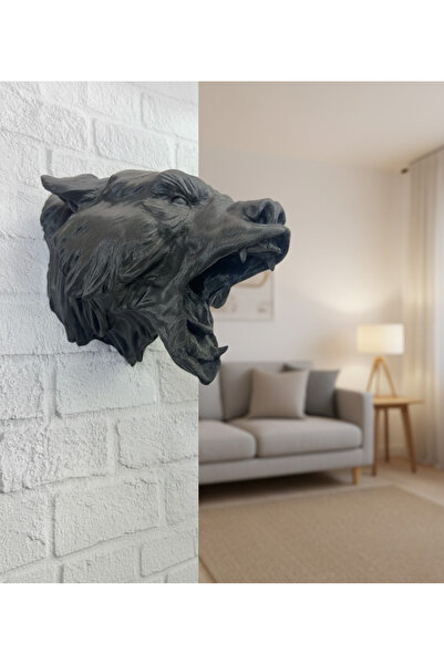 CT STONES Black Bear Figure Wall Decoration Hangable Gift Sculpture 25X19 cm