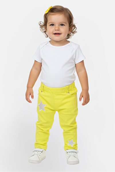 Overkids Toddlers Girl Embroidered Straight Pants, Lime