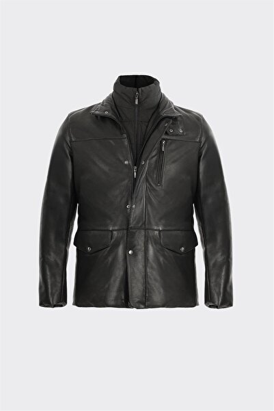 Elle Shoes Siyah Deri Erkek Ceket