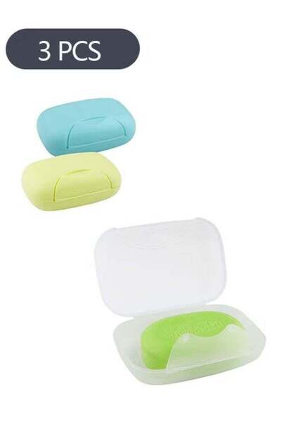 Generic 3-Piece Soap Holder, Soap Box Travel Soap Container Case for Bathroom Camping Gym Business T