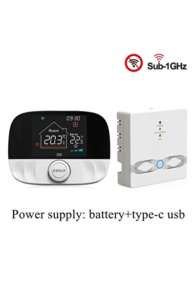 Choice1 ترموستات لاسلكي أبيض T9N RF433، يدعم واي فاي/بدون واي فاي، مناسب لتدف...