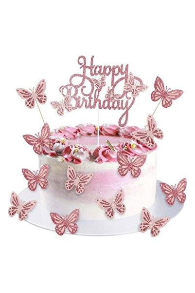 Generic 13Pcs Butterfly Themed Cake Toppers