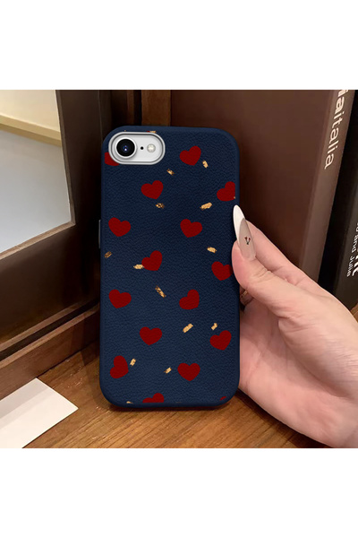 ucuc iPhone 7/8/Se 2020 2022 Compatible Blue Leather Textured Silicone Protec...