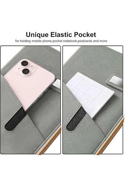 Arabest Notebooks, A5 College Ruled Journal with Pen Holder, Leather Journal Gift Set, Hardcover Leather Not