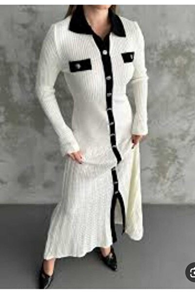 Abalı Yeni sezon triko kadın maxi elbise Jar Almajbour Roveyde model