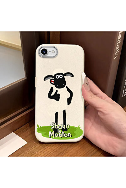 ucuc iPhone 7/8/Se 2020 2022 Compatible White Leather Textured Silicone Prote...