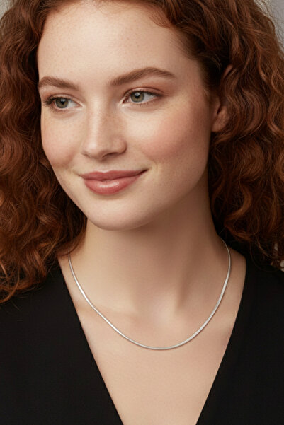 Rua Jewelry Steel Flat Snake Necklace - Standard 55 cm 1 mm Silver Color |   Non-Tarnishing, Unisex, 2 Years Warranty