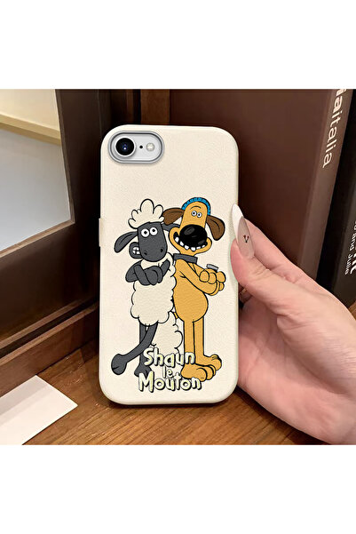 ucuc iPhone 7/8/Se 2020 2022 Compatible White Leather Texture Silicone Protec...