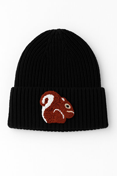 byebruketenci Black Squirrel Wool Beret Gift Christmas Valentine's Day Hat