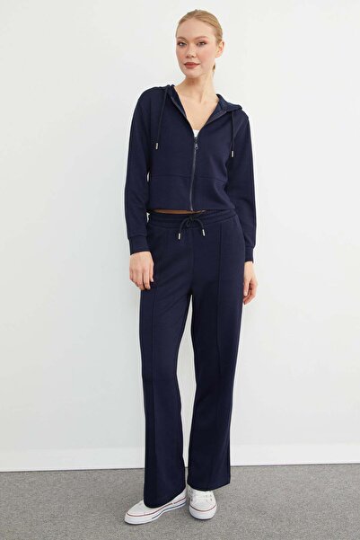 Fulla Moda Basic Hooded Çimalı Modal Tracksuit Set