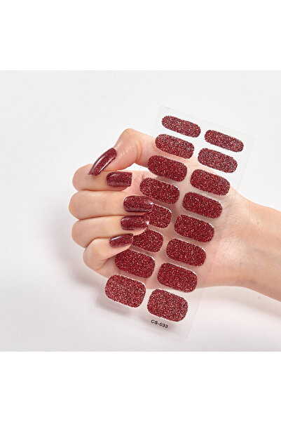 Choice ملصقات أظافر حمراء شبه معالجة بالأشعة فوق البنفسجية، 16 طرفًا، طلاء أظ...