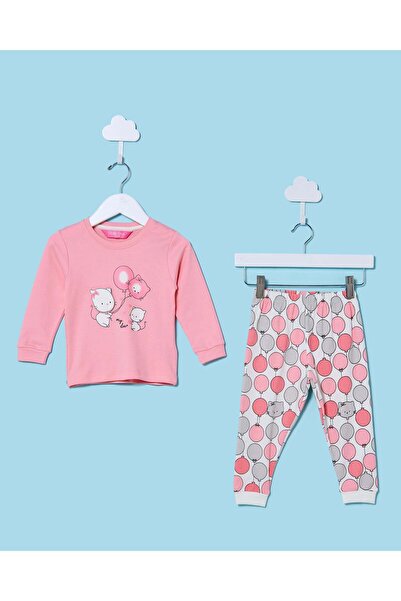 REDTAG Infant Girls Pink Printed Pyjama Set (2 Piece)