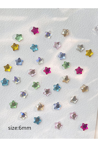 Choice 50 قطعة - ZS567-6MIX، 50 قطعة من زينة الأظافر على شكل نجمة بألوان متنو...