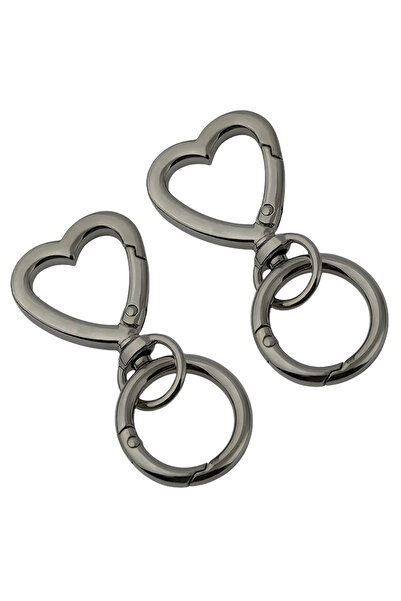 Choice ٦ مجموعات من مشابك مفاتيح سوداء على شكل قلب (٢/٦/١٥ مجموعة) مع حلقات د...