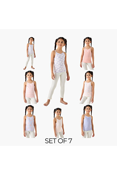 Juniors Printed Camisole with Bow Accent - Set of 7