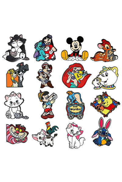 Choice 16 Pcs 8/16 Pcs Anime Character Brooch Creative Mickey Enamel Pin Meta...