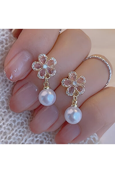 Choice أقراط مرصعة بأحجار الراين بتصميم جديد وجميل على شكل زهرة، للنساء، WC43...