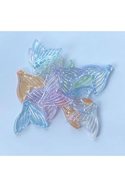 Choice مزيج ألوان، 30 قطعة، 20 مم، ذيل سمكة مطلي شفاف، حبل شعر يمكنك صنعه بنف...