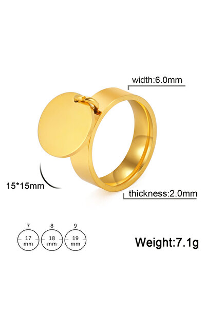 Choice خاتم سكايريم ذهبي اللون من الفولاذ المقاوم للصدأ بتصميم بسيط مع قلادة ...