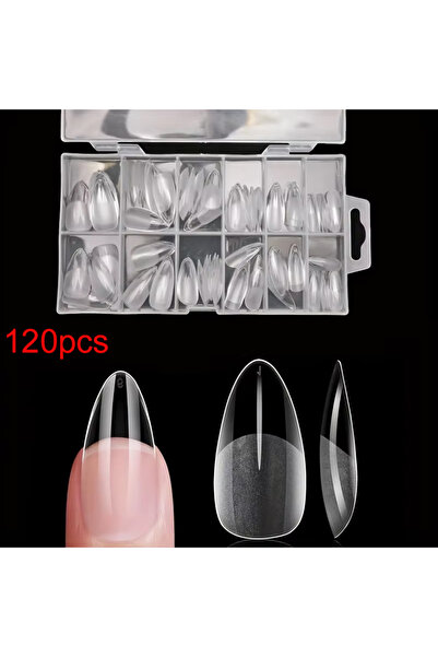Choice مجموعة أظافر صناعية على شكل لوز قصير (120 قطعة) وطويل مستدير (120 قطعة...
