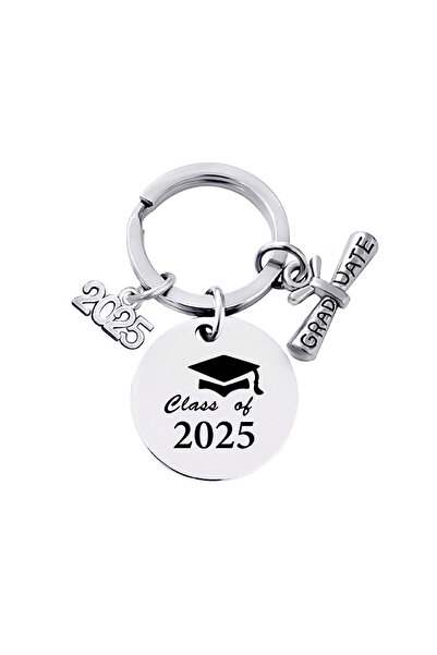 Choice 2 2025 Round Graduation Season Stainless Steel Keychain Commemorative ...