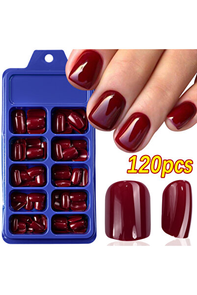 Choice 2 120 قطعة أظافر صناعية سوداء لامعة كلاسيكية تغطي كامل الأظافر القصيرة...