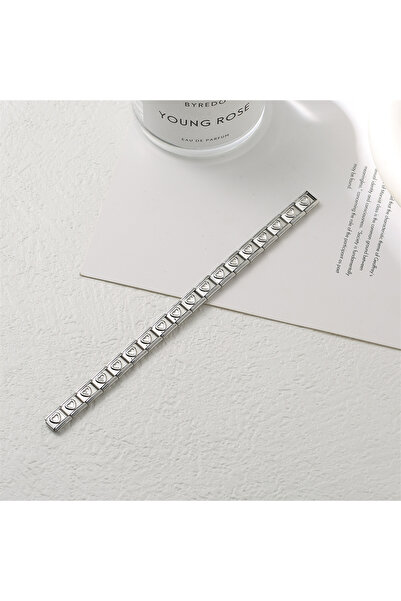 Choice سوار أنيق بتصميم بسيط من الفولاذ المقاوم للصدأ على شكل قلب، بوصلات إيط...