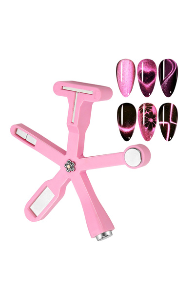 Choice قلم مغناطيسي متعدد الوظائف 6 في 1 باللون الوردي، على شكل نجمة خماسية ا...