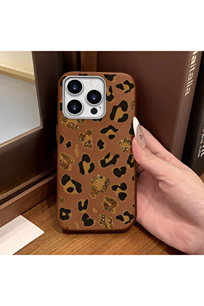 ucuc جراب سيليكون بملمس جلدي بني متوافق مع آيفون 14 برو ماكس يحمي الكاميرا وا...