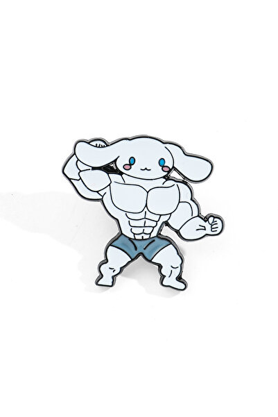 Miniso Cinnamoroll Funny Muscle Serie Enamel Pins Kawaii Anime Hello Kitty Brooch Fitness Hunk Couple Melod