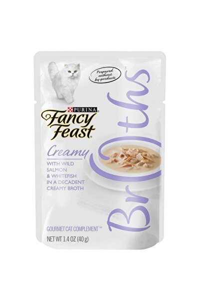 Fancy Feast طعام القطط الرطب من بورينا بنكهة السلمون والسمك الأبيض