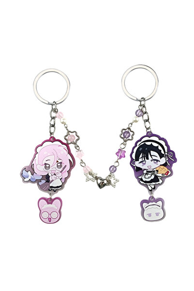 Miniso سلسلة مفاتيح كرتونية من سلسلة ألين ستيج إيفان وتيل، مصنوعة من الأكريلي...