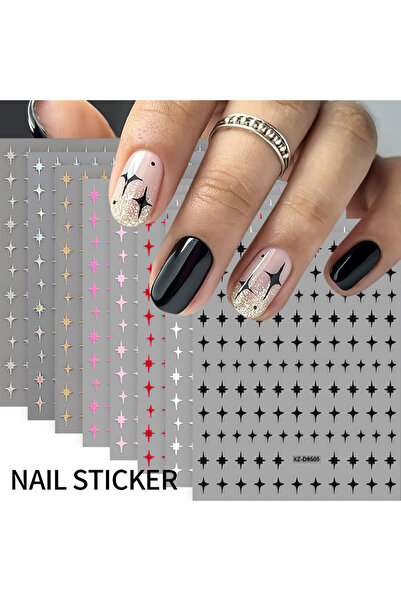 Choice مجموعة من 8 قطع من ملصقات الأظافر ثلاثية الأبعاد على شكل قلوب لعيد الح...