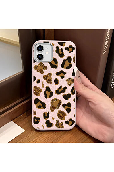 ucuc جراب سيليكون متوافق مع آيفون 11 بلون وردي وملمس جلدي يحمي الكاميرا ومقاو...