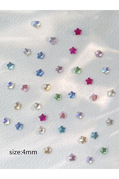 Choice 50PC-ZS567-4MIX 50pcs Mix Color 4MM Star Christmas Korea Style Nail Ar...