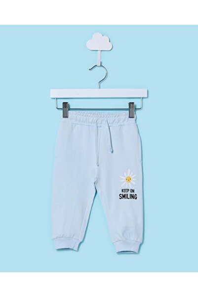 REDTAG Infant Girls Blue Printed Track Pants