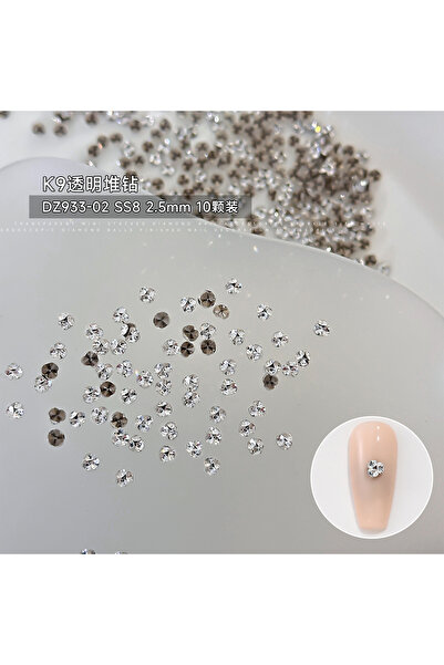 Choice 2.5mm-10pcs 10Pcs 3D K9 Clear Nail Art Rhinestones 2-6mm Sparkle Mini ...
