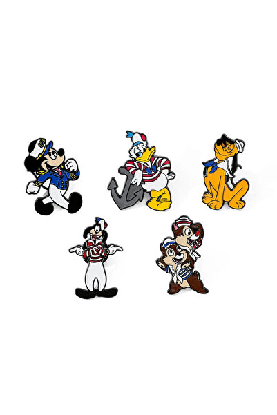 Choice 5 قطع من دبابيس بروش كرتونية لطيفة على شكل ميكي ودونالد داك، مصنوعة من المينا، شارة معدنية، مجوهرات، ملابس، حقيبة ظهر