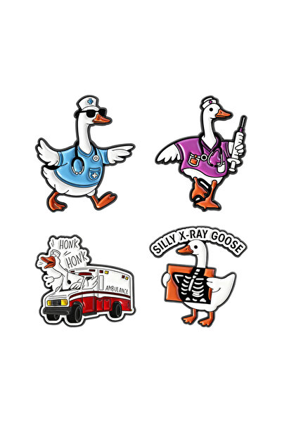 Choice دبابيس مينا على شكل أوزة سخيفة TZ2352، دبابيس طبيب، أشعة سينية، سيارة إسعاف، ممرضة، دبابيس بروش، شارات طية صدر السترة، ملابس، فو