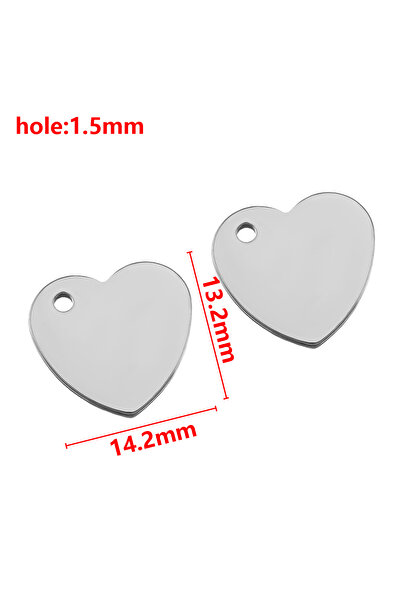 Choice 50 قطعة من الفولاذ المقاوم للصدأ، مقاس 13×14 مم، قلادة على شكل قلب بفت...