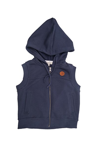 Ozmoz By Mukadder Özden Organic Hooded Sleeveless Navy Blue Winter Boys' Spor...