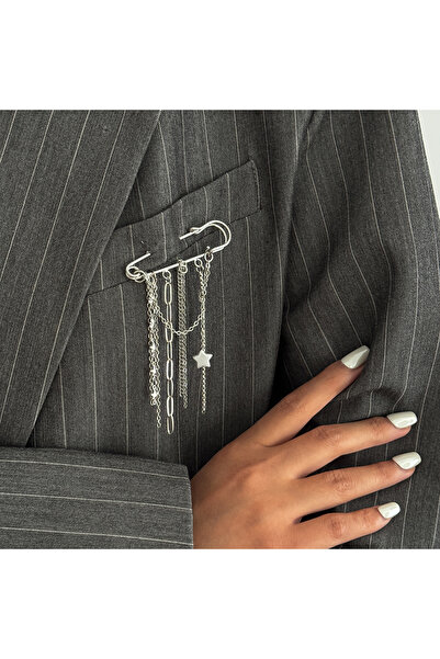 Choice Silver Color Ingemark Trendy Exquisite Star Pendant Tassel Brooch Wome...